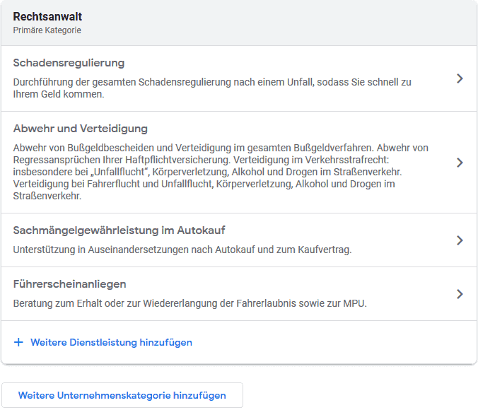 GMB - Leistungen